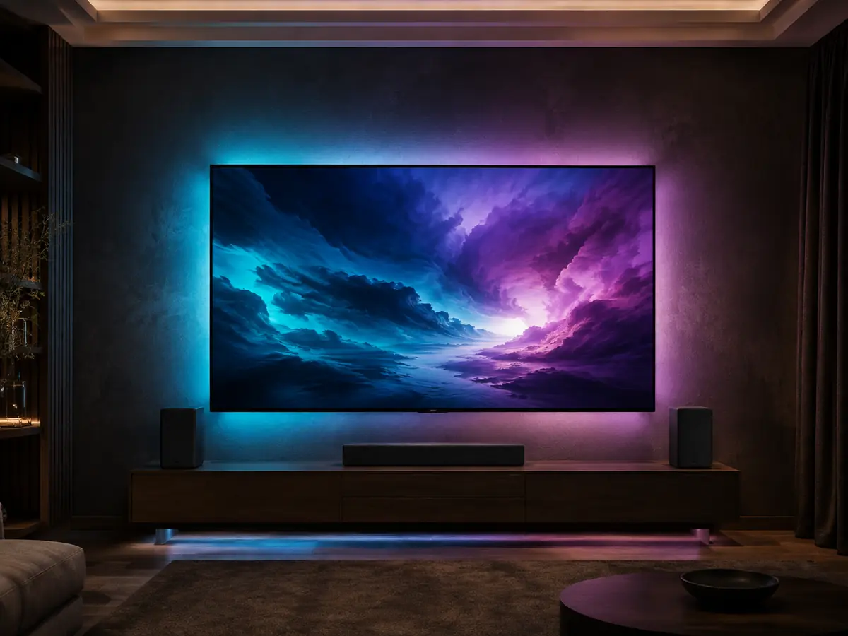 Телевизор с динамической подсветкой Ambilight и световой атмосферой LightMusic