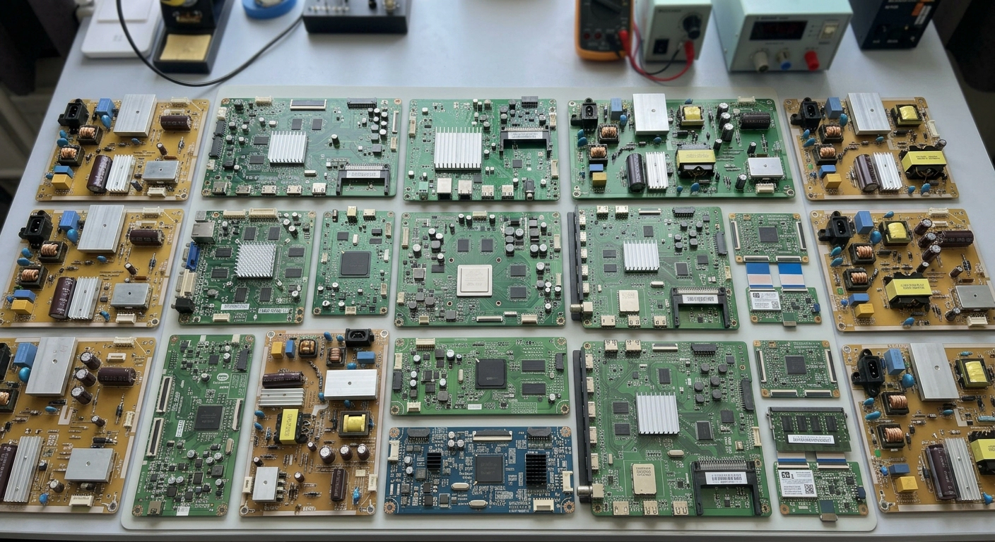 Поиск запчастей для телевизоров и мониторов в TV Parts